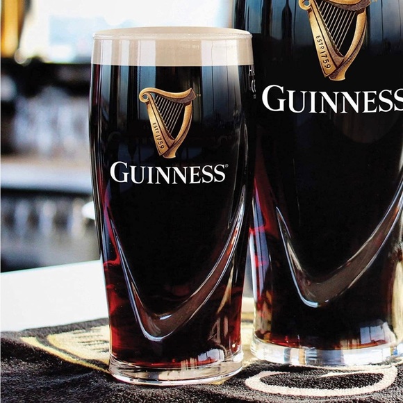Guinness Beer 20 Oz Pub Glass W/ Harp Brewed In Dublin Ireland Stout Gravity - Foto 9